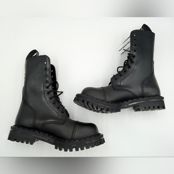 Altercore 351 Leather Black Moto Combat Women's Boots Size EU37  UK5 - Picture 2 of 7